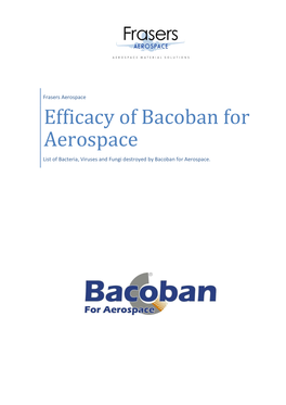 Efficacy of Bacoban for Aerospace