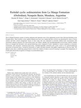 Peritidal Cyclic Sedimentation from La Manga Formation (Oxfordian), Neuquén Basin, Mendoza, Argentina Ricardo M