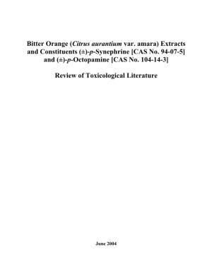 Bitter Orange (Citrus Aurantium Var