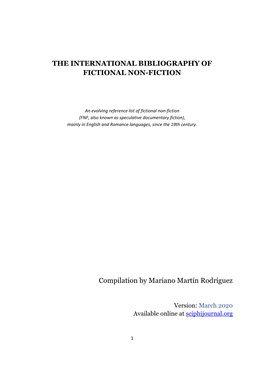 The International Bibliography of Fictional Non-Fiction