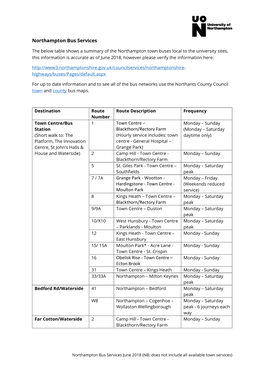 Northampton Bus Services Town Centre