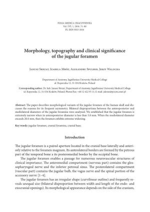 Morphology, Topography and Clinical Significance of the Jugular Foramen