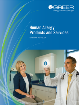 Human Allergy Products and Services Effective April 2014