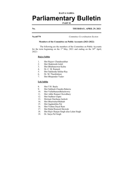 Parliamentary Bulletin PART II