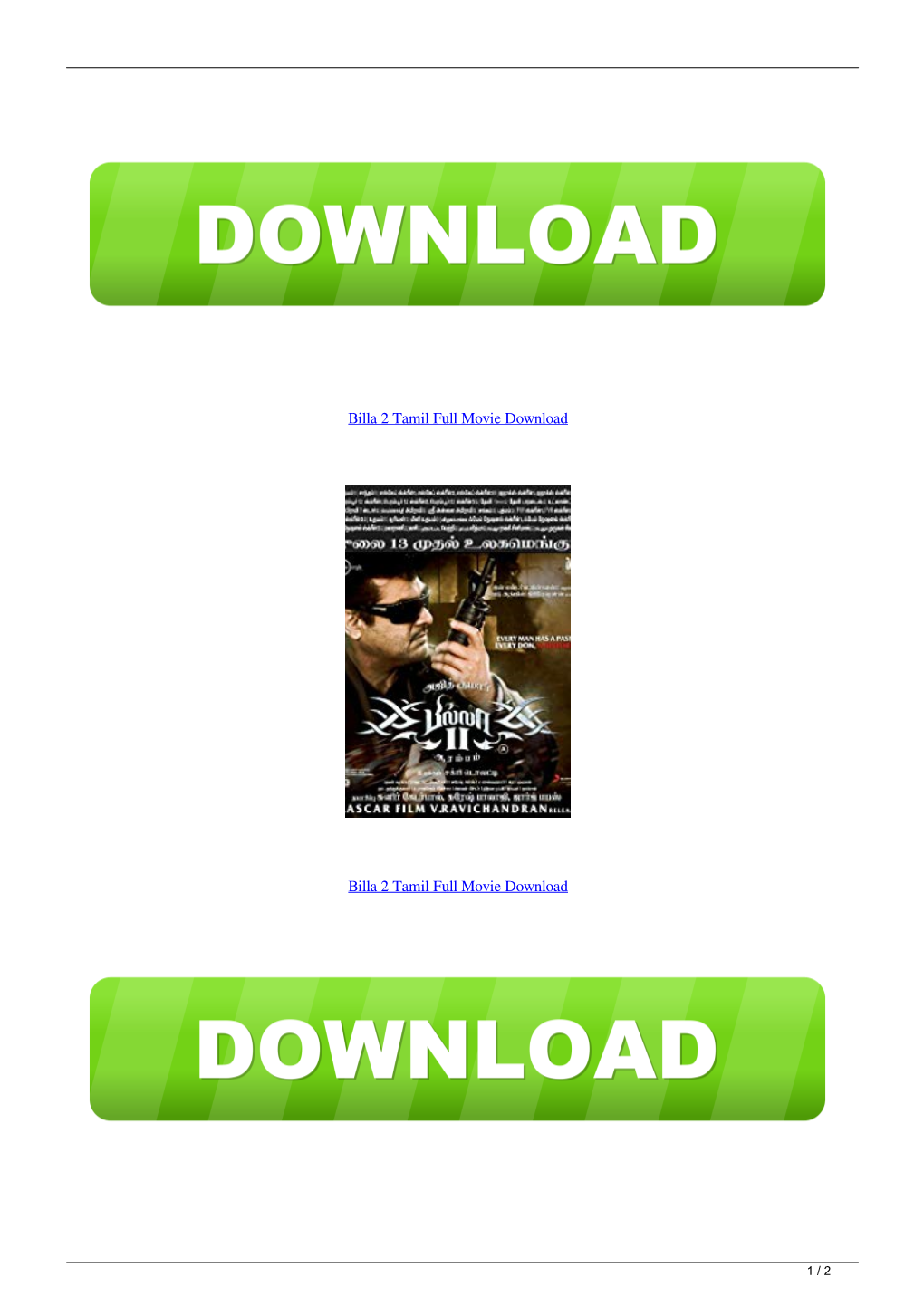 Billa 2 Tamil Full Movie Download