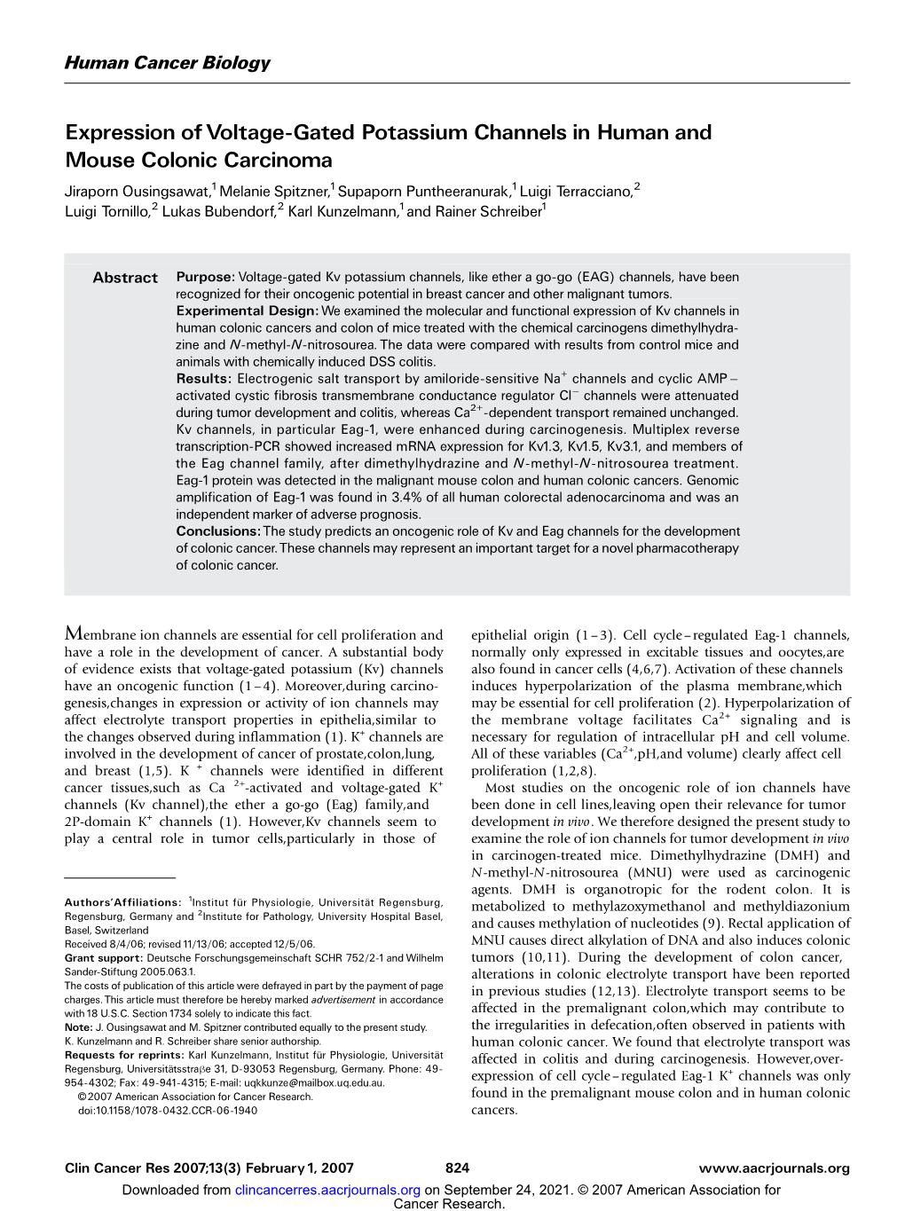 Expression of Voltage-Gated Potassium Channels in Human And