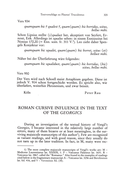 Roman Cursive Influence in the Text of the Georgics
