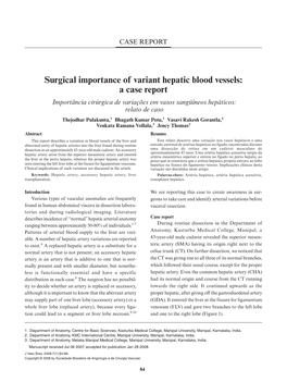 Surgical Importance of Variant Hepatic Blood Vessels