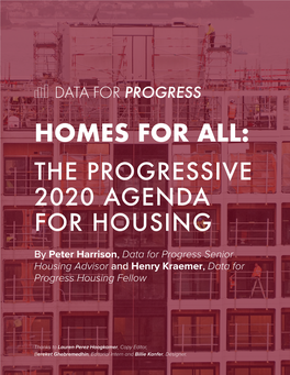 Homes for All: the Progressive 2020 Agenda for Housing