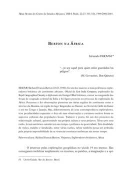 África: Revista Do Centro De Estudos Africanos. USP, S. Paulo, 22-23: 301-326, 1999/2000/2001