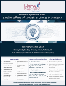 Leading Efforts of Growth & Change in Medicine February 8-10Th, 2019