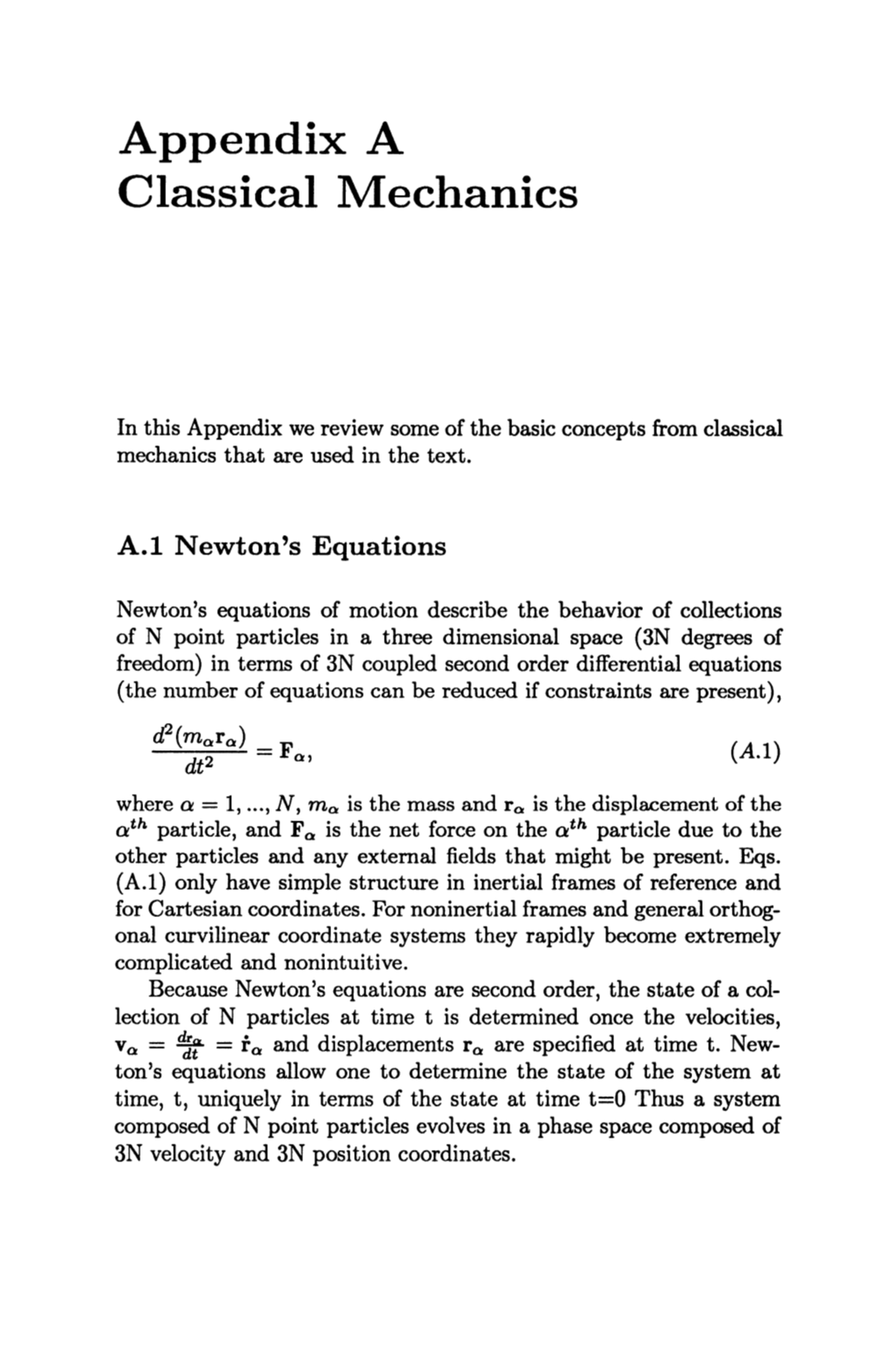 Appendix a Classical Mechanics