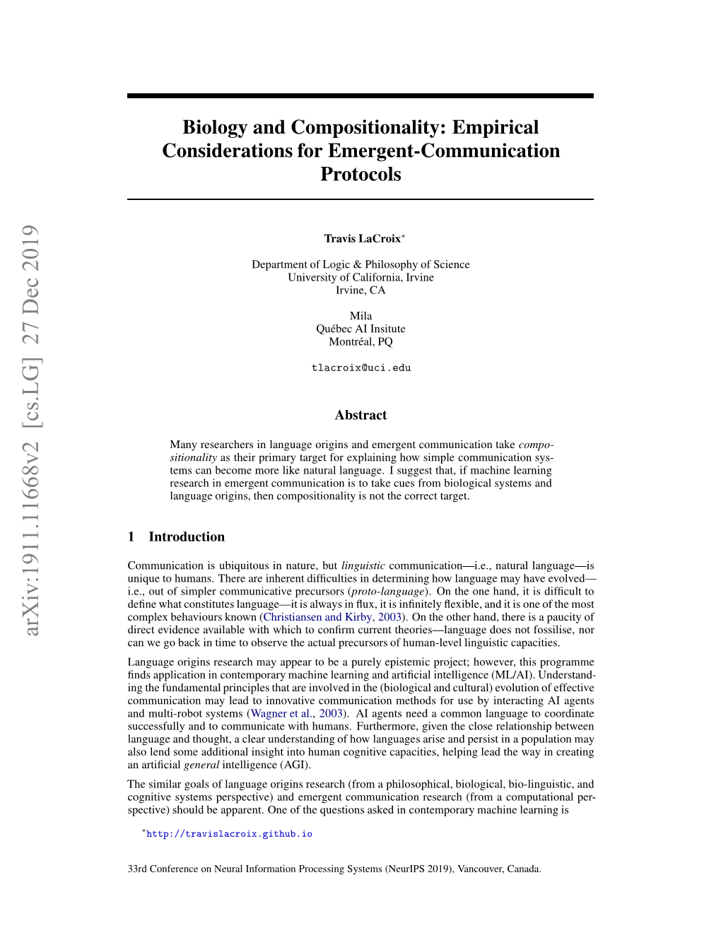 Biology and Compositionality: Empirical Considerations for Emergent-Communication Protocols