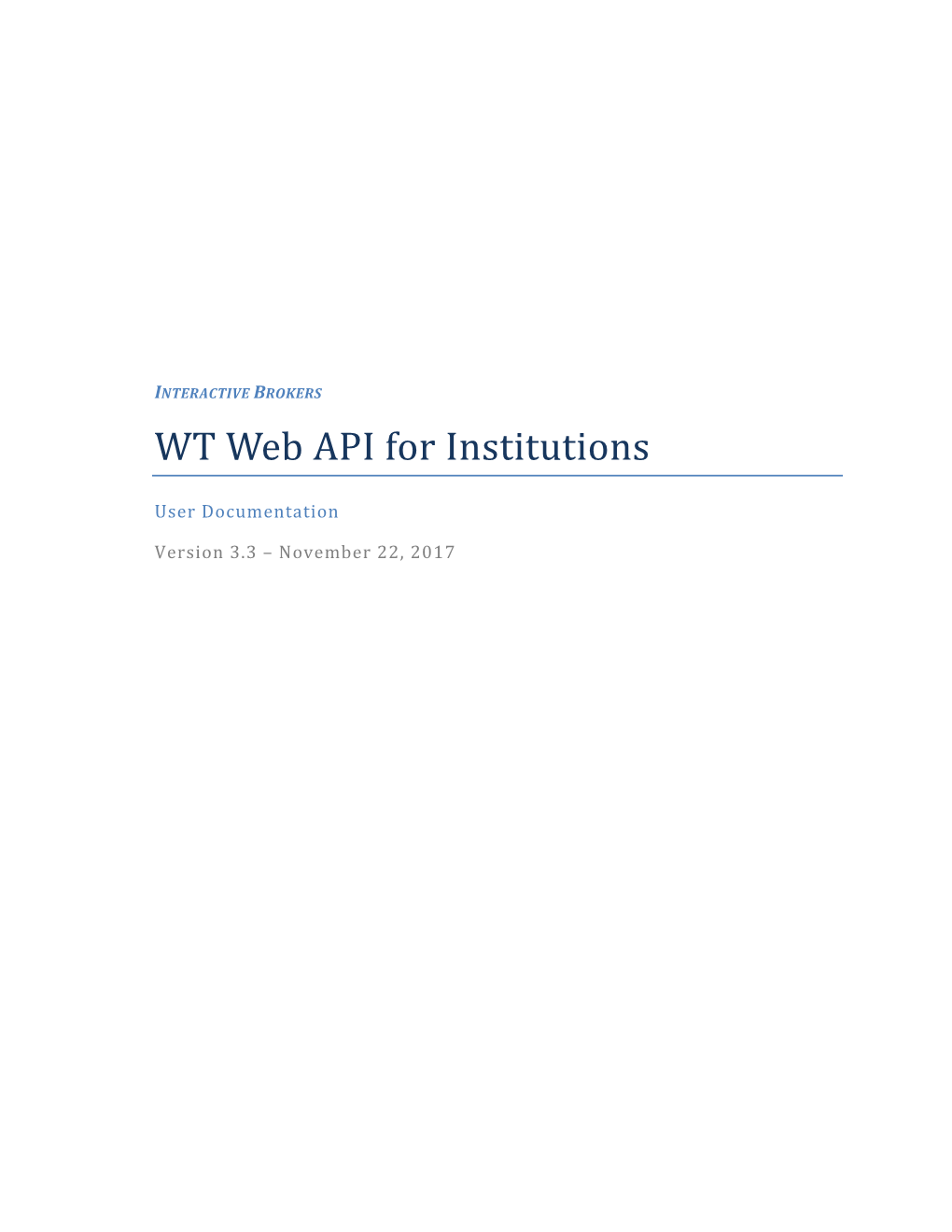 WT Web API for Institutions