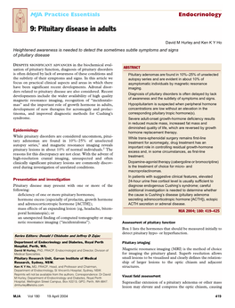 Pituitary Disease in Adults