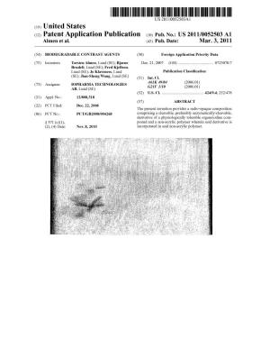 (12) Patent Application Publication (10) Pub. No.: US 2011/0052503 A1 Almen Et Al