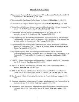 List of Publications by Stanislav Grof