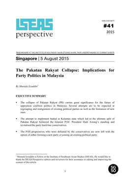 5 August 2015 the Pakatan Rakyat Collapse: Implications for Party