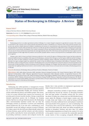 Status of Beekeeping in Ethiopia- a Review
