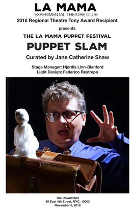 Puppet Slam Curated by Jane Catherine Shaw