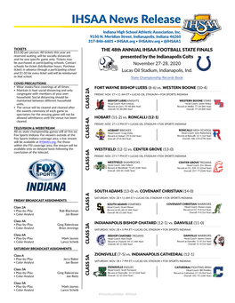 IHSAA Football State Finals Preview