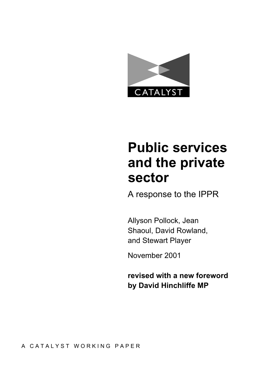 Public Services and the Private Sector – a Response to the IPPR