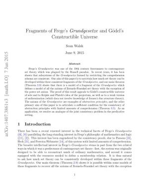 Fragments of Frege's Grundgesetze and Gödel's Constructible Universe Arxiv:1407.3861V3