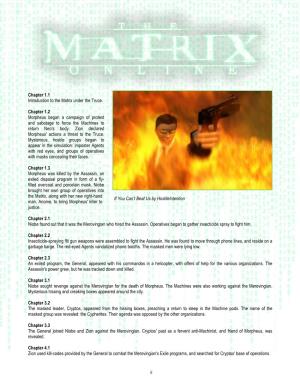 The Matrix Online Storyline