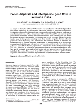 Pollen Dispersal and Interspecific Gene Flow in Louisiana Irises