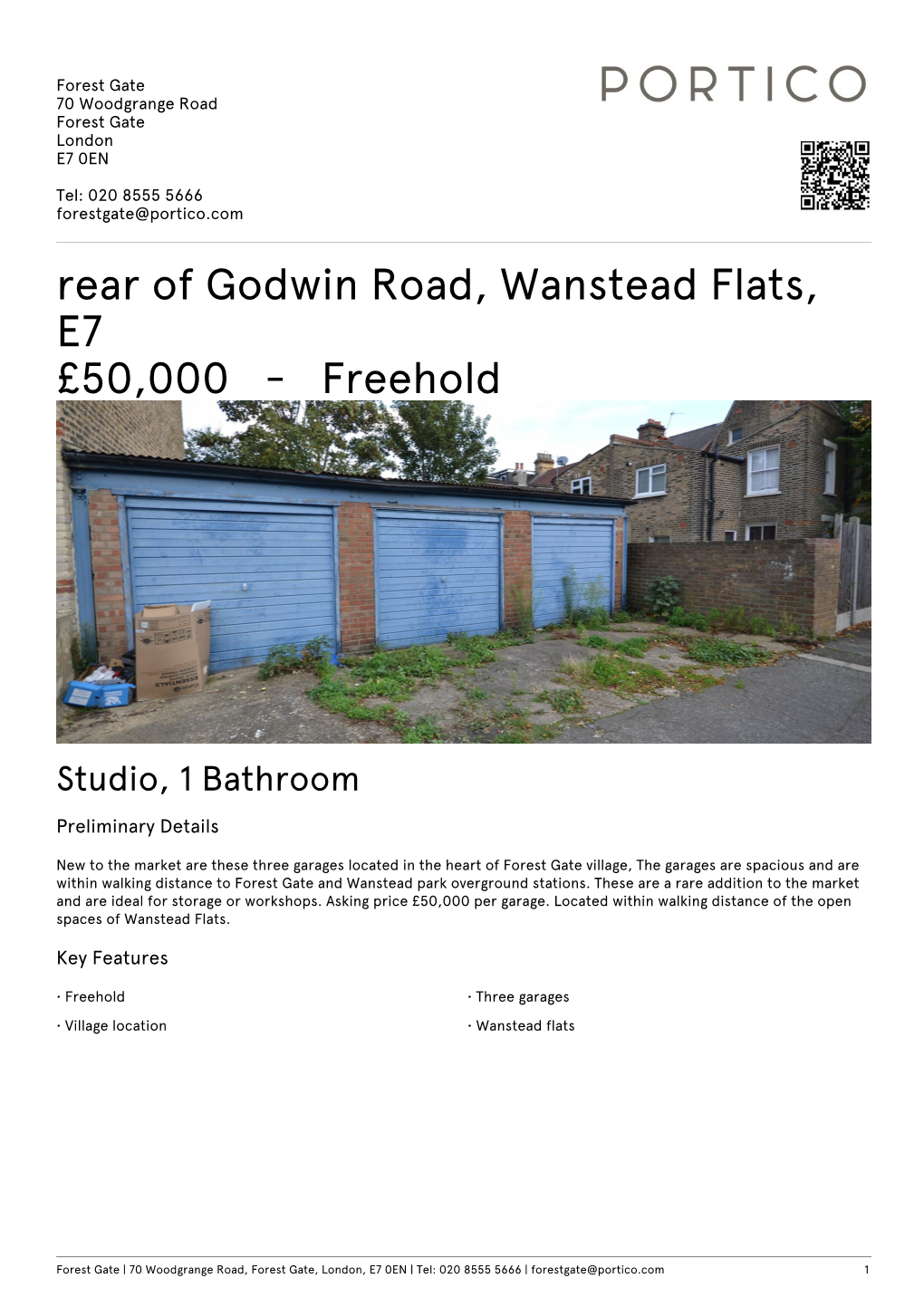 Rear of Godwin Road, Wanstead Flats, E7 £50,000