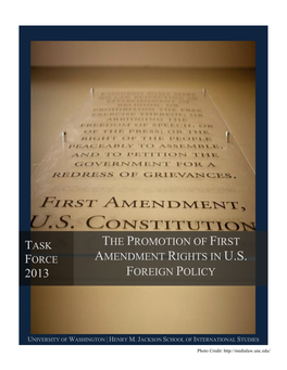 The Promotion of First Amendment Rights in U.S. Foreign Policy