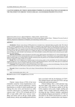 Calcium Dobesilate Versus Micronised Purified Flavonoid Fraction of Diosmin in the Treatment of Chronic Venous Disease: a Randomized Prospective Study