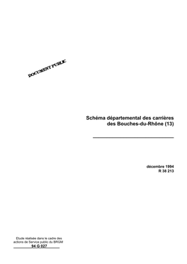 Schéma Départemental Des Carrières Des Bouches-Du-Rhône (13)