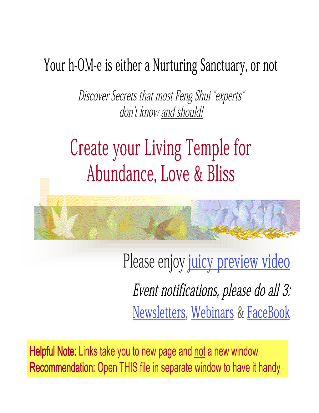 Create Your Living Temple for Abundance, Love & Bliss