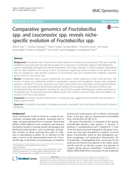 Comparative Genomics of Fructobacillus Spp. and Leuconostoc Spp