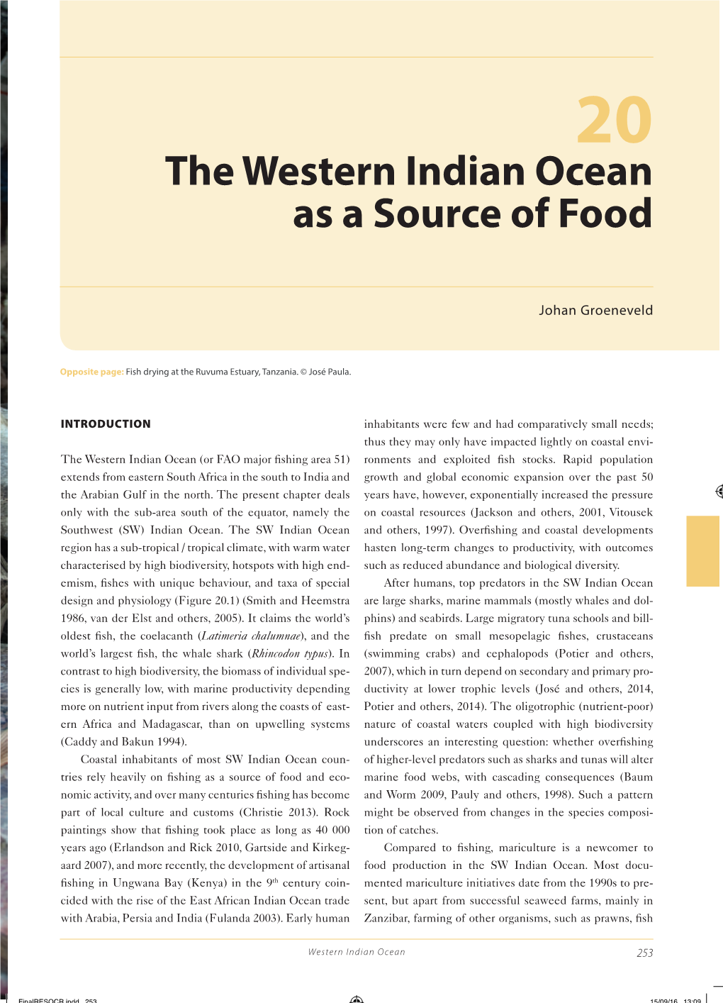 The Western Indian Ocean As a Source of Food