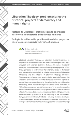 Liberation Theology: Problematizing the Historical Projects of Democracy and Human Rights