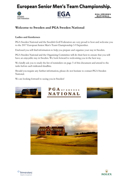 Sweden and PGA Sweden National