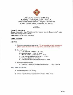 Eddy County Commission Meeting Tuesday, February 18, 2020 - 8:30 A.M