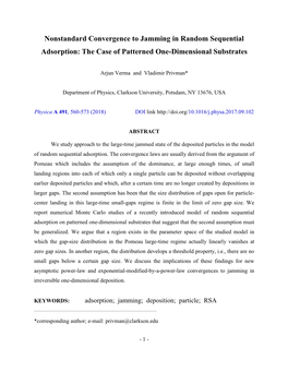 The Case of Patterned One-Dimensional Substrates