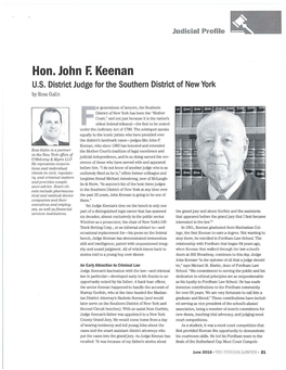 Hon. John F. Keenan U.S