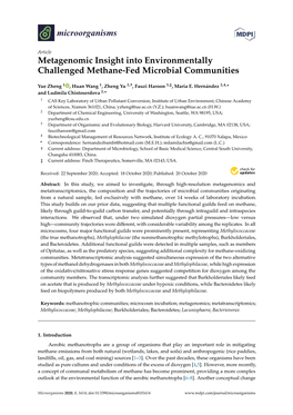 Metagenomic Insight Into Environmentally Challenged Methane-Fed Microbial Communities