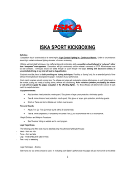 ISKA Sport Kickboxing Rules