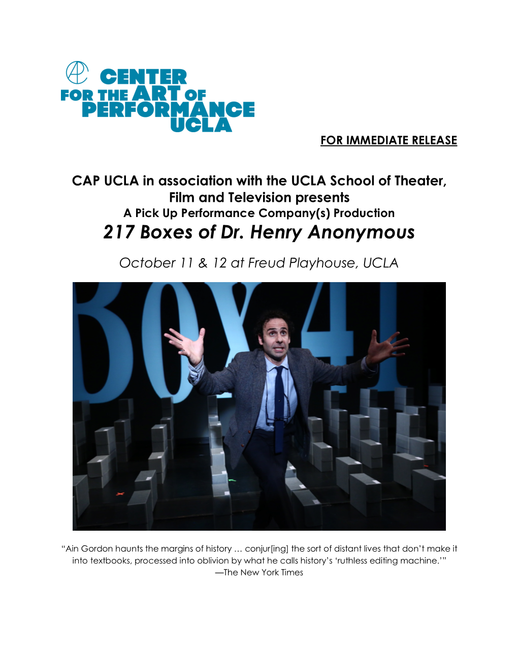 217 Boxes of Dr. Henry Anonymous