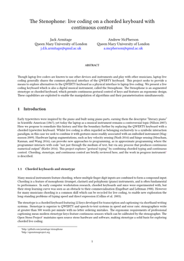 The Stenophone: Live Coding on a Chorded Keyboard with Continuous Control