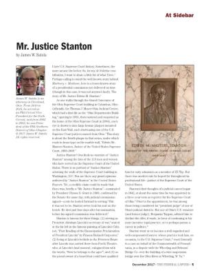 Mr. Justice Stanton by James W