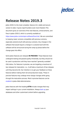 Release Notes 2019.3