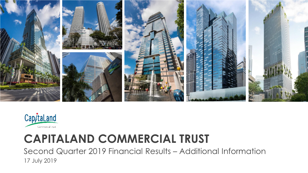 CAPITALAND COMMERCIAL TRUST Second Quarter 2019 Financial Results – Additional Information 17 July 2019 Singapore Office Market