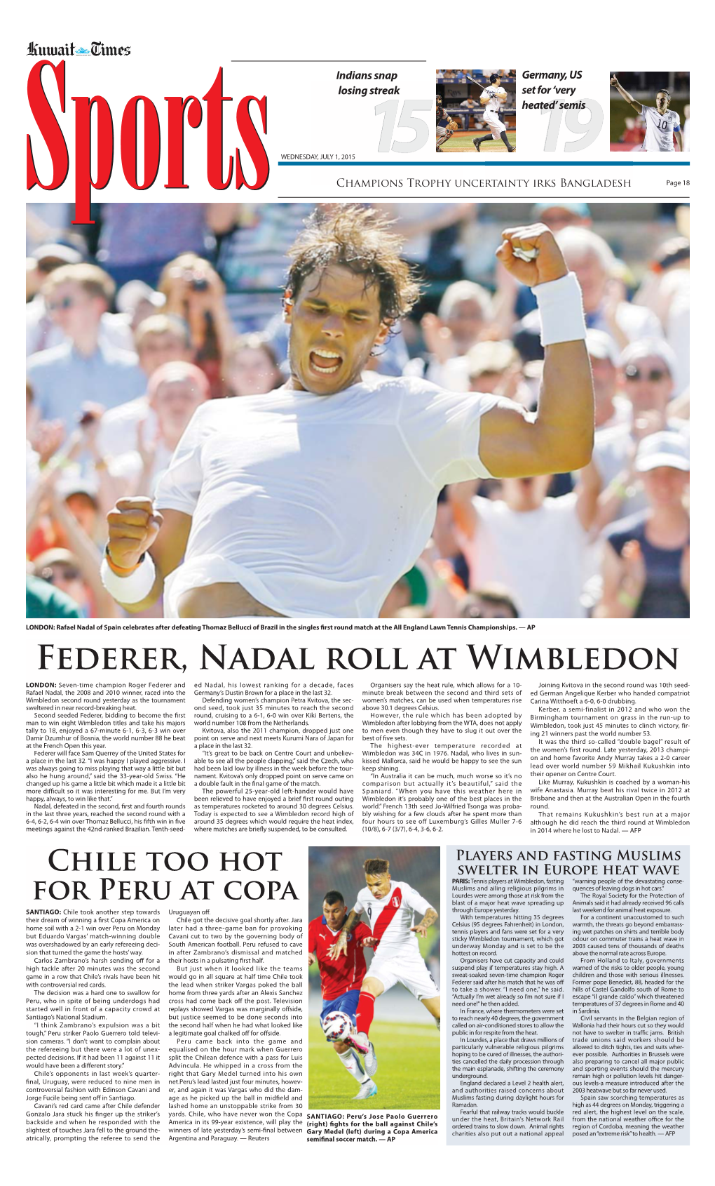 Federer, Nadal Roll at Wimbledon