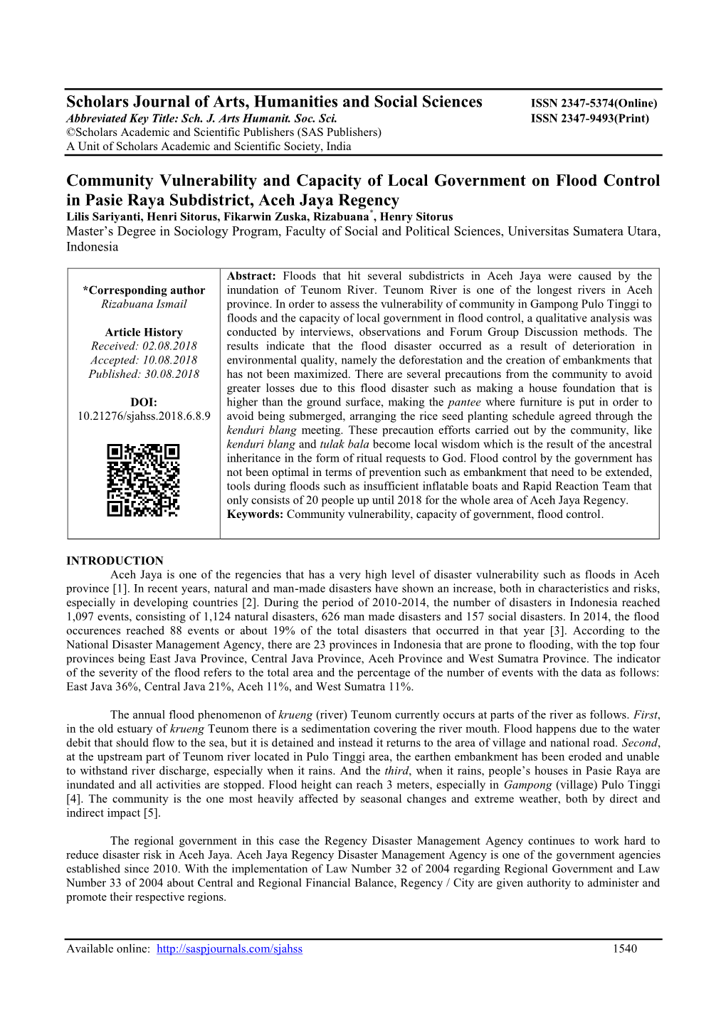 Community Vulnerability and Capacity of Loca